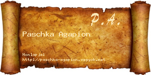 Paschka Agapion névjegykártya